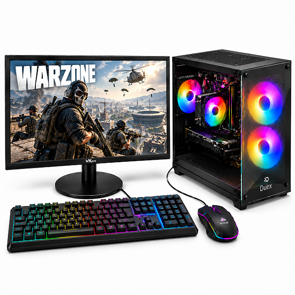PC Gamer Completo Ryzen 5 5500 | RX 580 8GB | 16GB RAM | SSD 480GB | Monitor 19”