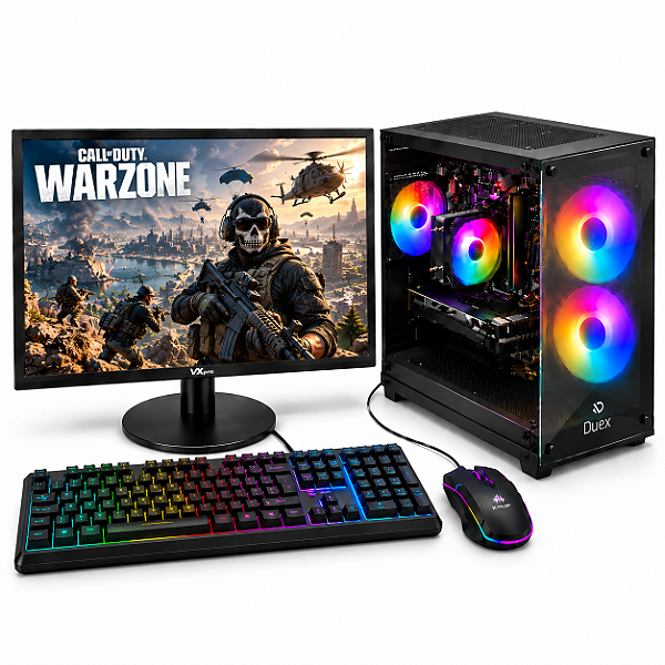 PC Gamer Completo Ryzen 5 5500 | RX 580 8GB | 16GB RAM | SSD 240GB | Monitor 19”