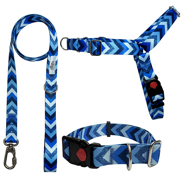 KIT ANTI PUXÃO - GEOMÉTRICO AZUL