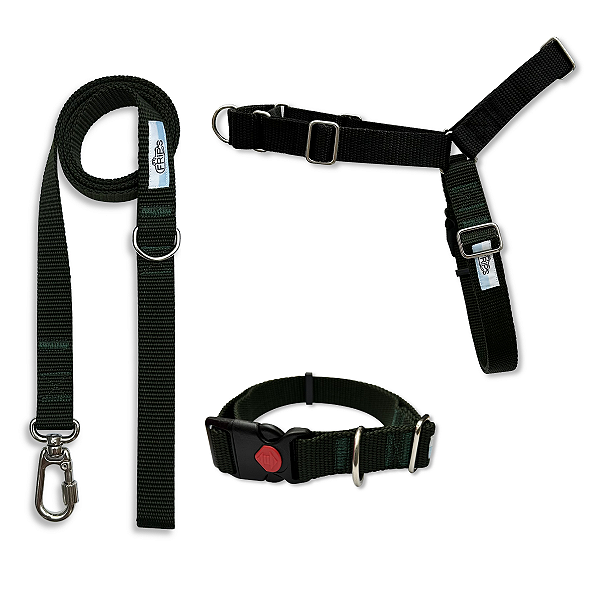 KIT ANTI PUXÃO - NYLON - VERDE MUSGO E PRETO