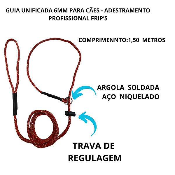 GUIA UNIFICADA 6MM PARA CÃES - ADESTRAMENTO PROFISSIONAL FRIP’S