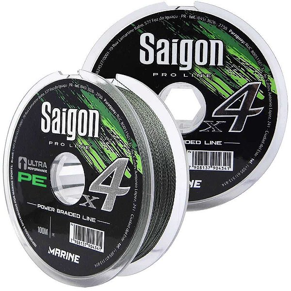 Linha Marine Sports Saigon X4 Green 100m 0,24mm 30lb Multi