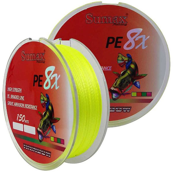 Linha Sumax Multi Rainbow 8x 0,23mm 150m Amarela