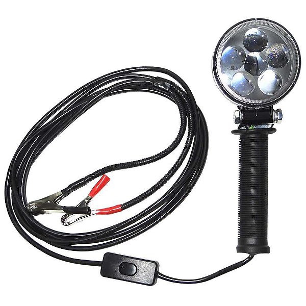 Refletor Farol de mão 6 Led Super 12 Volts P/ Barco, Pesca e Caça
