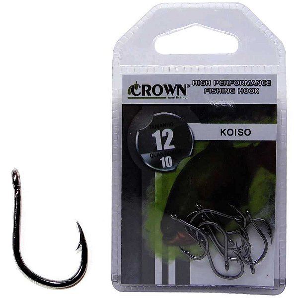 Anzol Crown Koiso Black 12 c/ 10 un.