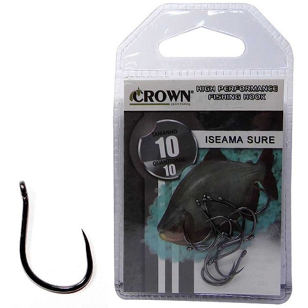 Anzol Crown Iseama Sure Black 10 c/ 10 un.
