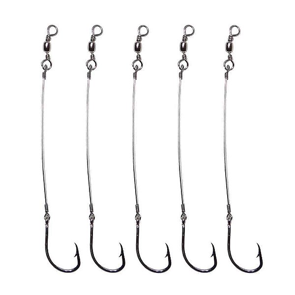 Anzol encastoado  rigido12147 - 8 cm 1/0 com girador com 5 un.
