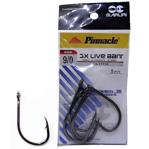 Anzol Pinnacle Live Bait 3x N 9/0 c/ 5 un.