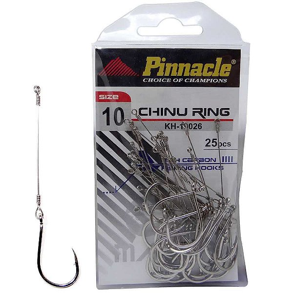 Anzol Encastoado Pinnacle Chinu Ring Nickel N 10 C/ 25
