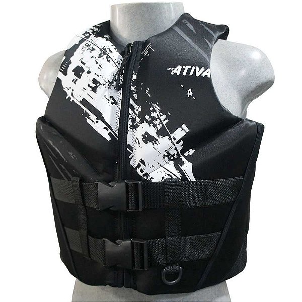 Colete Salva-vidas Ativa homologado neopreme Neoativa Jt20 G Preto
