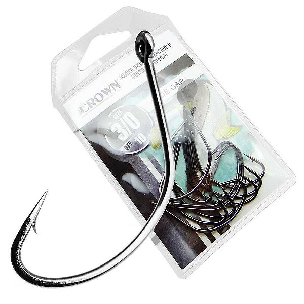 Anzol Crown Wide Gap Black 1/0 c/ 10 un.