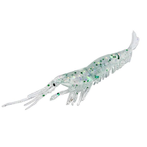 Camarão Artificial Robalo 9cm Cor Transparente Gliter