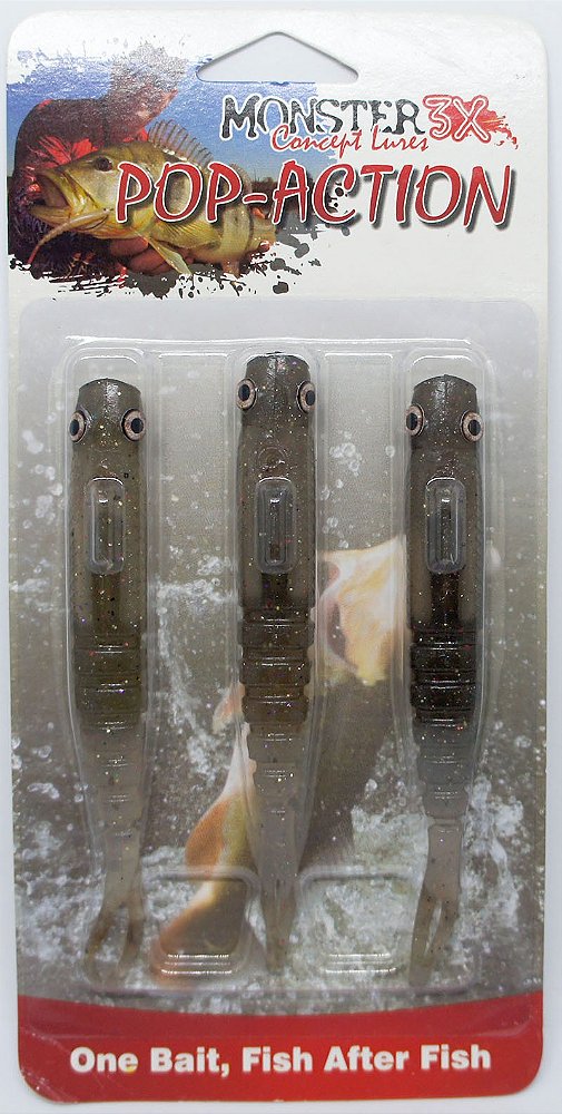 Isca Monster 3X Fishing Shads Pop-Action 11cm - Candy Pumppkin 3un