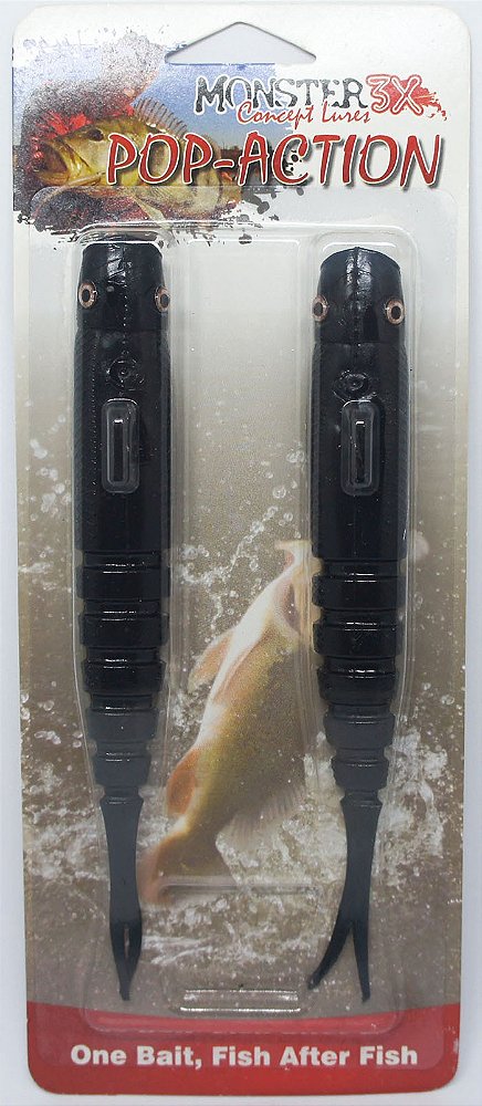 Isca Monster 3X Fishing Shads Pop-Action 17cm - Black 2un