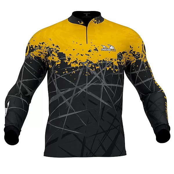 Camiseta de Pesca Presa Viva Tucunaré Amarelo 02 EXG