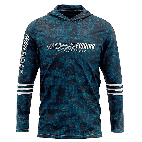 Camiseta Capuz Mar Negro Estonada Azul GG