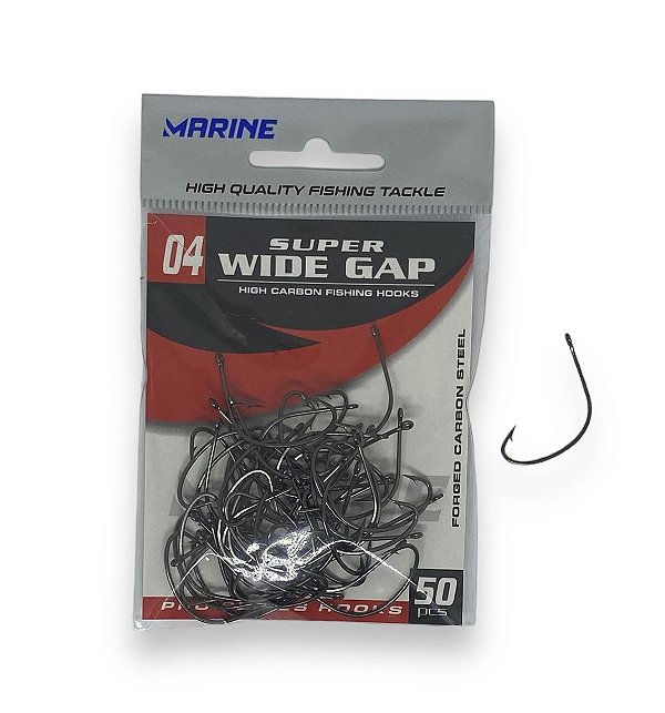 Anzol Marine Sports Super Wide Gap CP 04 com 50 unid. Preto