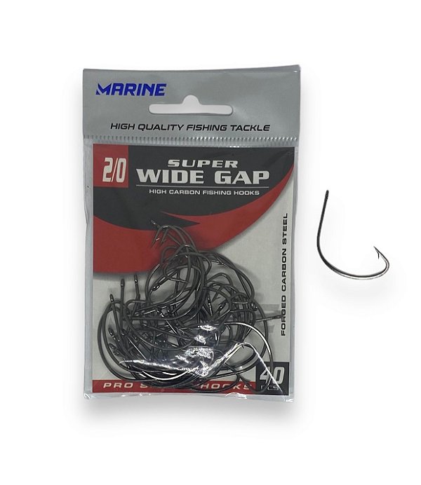 Anzol Marine Sports Super Wide Gap CP 2/0 com 40 unid. Preto