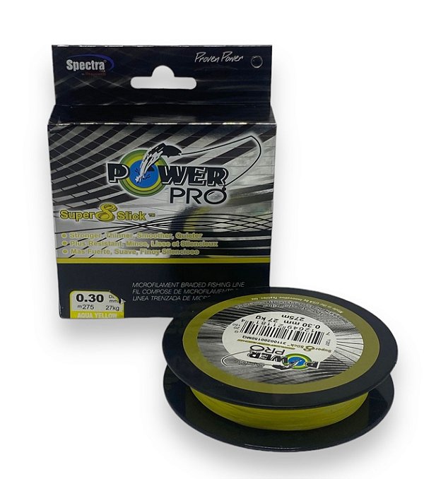 Linha multifilamento Power Pro Super 8 Slick 8x 0,35mm 275m 33kg Amarela