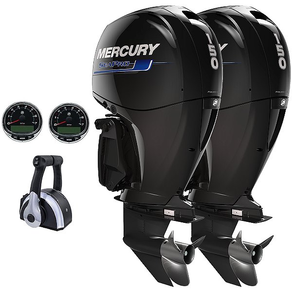 Parelha motor de popa Mercury 2X 150 HP EFI 4T 25" Sea Pro - Faturamento INSCRIÇÃO ESTADUAL E PRODUTOR RURAL REGIÃO NORTE, NORDESTE E CENTRO-OESTE