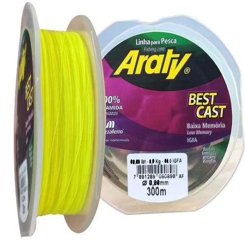 Linha Monofilamento Araty Best Amarela 300m 0,33mm 300m