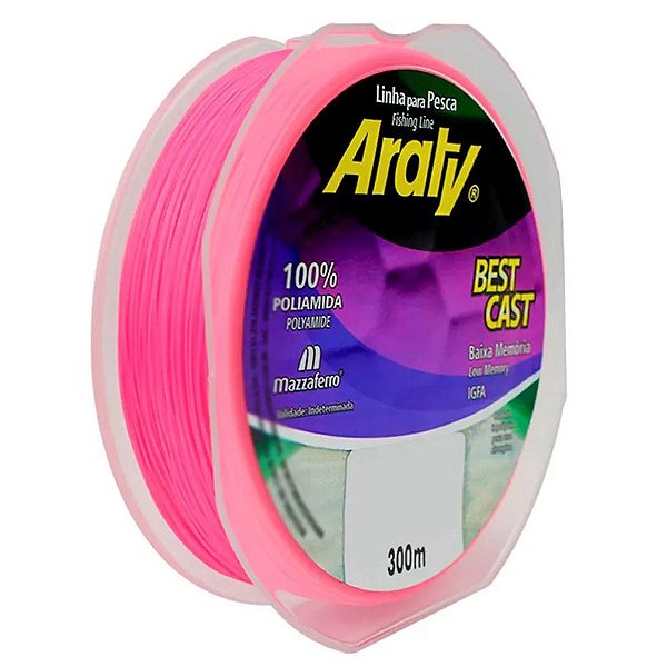 Linha Monofilamento Araty Best Cast Rosa 300m 0,35mm