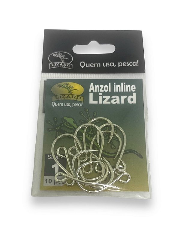 Anzol Lizard Inline N 1 C/ 10 aço carbono 0,74g