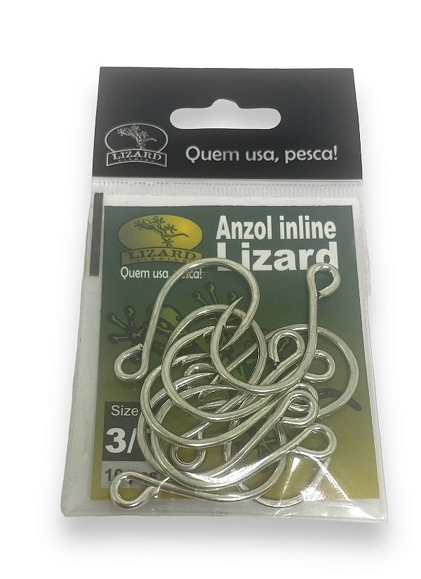 Anzol Lizard Inline N 3/0 C/ 10 aço carbono 1,54g