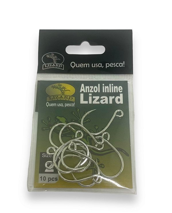 Anzol Lizard Inline N 2 C/ 10 aço carbono 0,62g