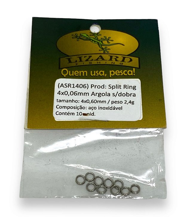 Argola em aço inox Split Ring 4x0,60mm c/ 10