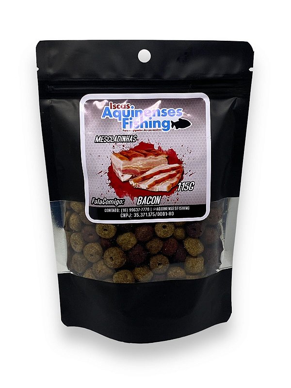 Ração Mescladinhas Bacon 115g - Iscas Aquinenses Fishing