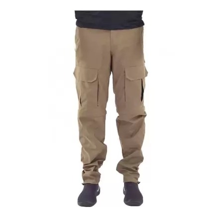 Calça de pesca Mar Negro Lisa Caqui 40 c/ ziper joelho