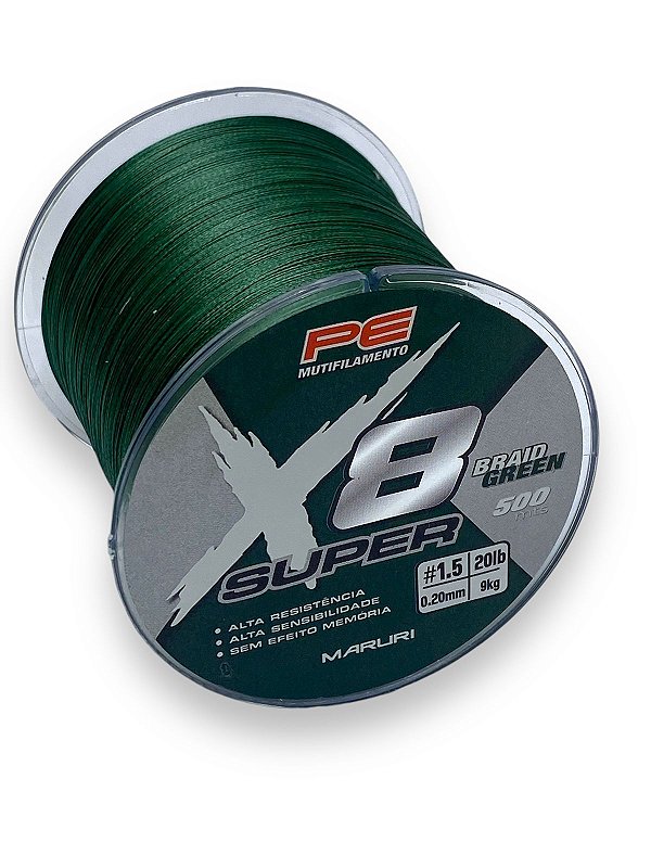 Linha Maruri Multi X8 Super Verde  8X 0,20mm 500m 20lb 9kg