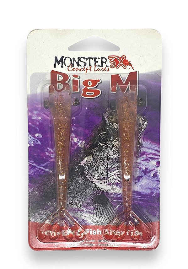 Isca Soft Monster 3X FISHING ISCAS CAMARÕES BIG M 12CM - COBRE 2UN