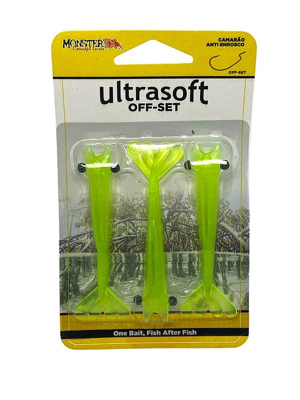 Isca Monster 3X Soft Ultrasoft CAMARÕES ULTRA SOFT OFFSET 9CM - MELLOW 3UN