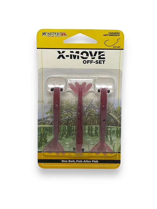 Isca Monster 3X Soft CAMARÕES X-MOVE OFFSET 9CM - BEET 3UN
