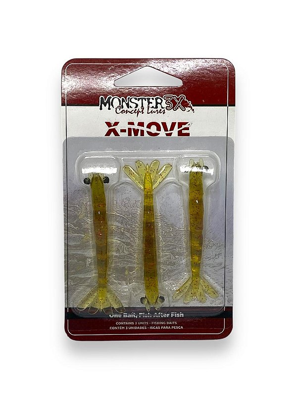 Isca Monster 3X Soft CAMARÕES X-MOVE 9CM - RED CHÁ 3UN