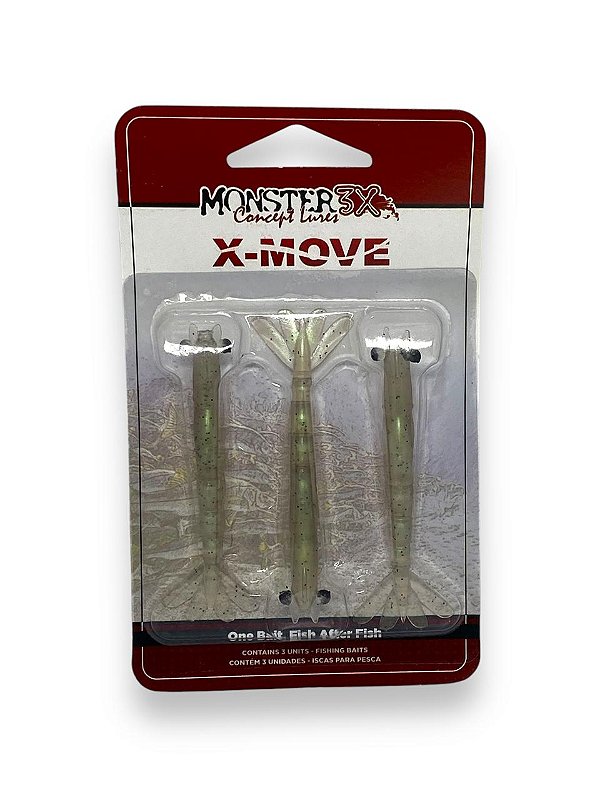 Isca Monster 3X Soft CAMARÕES X-MOVE 9CM - LIVE BAIT 3UN