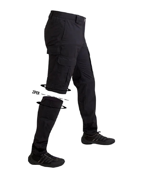 Calça de pesca Mar Negro Lisa Preto 48 c/ ziper joelho