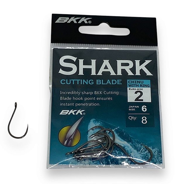 Anzol BKK Chinu-R Shark n 02 c/ 08 unidades c/ furo