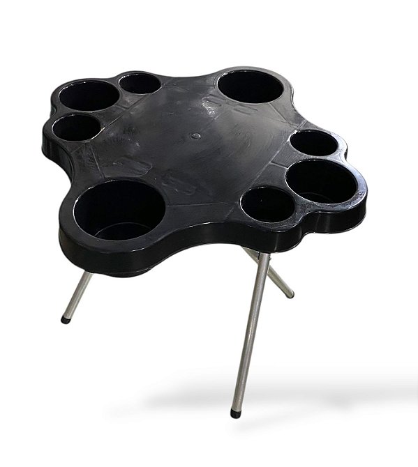 Mesa Rio Mar petisqueira com pés em aluminio praia - mar preta