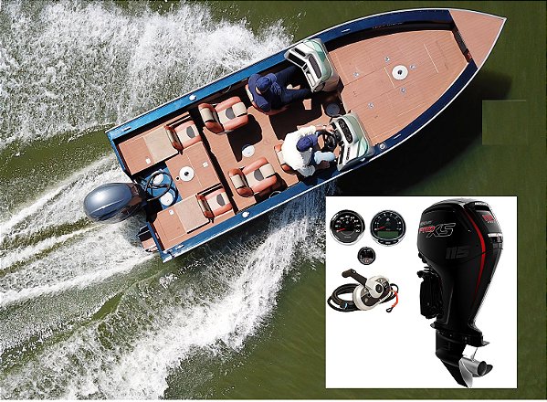 Conjunto Barco Levefort Marajó Matrix 19 Freestyle Special Series+ Mercury 115 HP 4T Pro XS + Acessórios de montagem - Preço motor para PJ ou Produtor Rural
