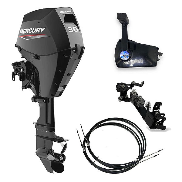 Motor de popa Mercury 30 HP EFI 4T Manche e Partida Elétrica + Kit Adaptação de comando a distância- Preço CNPJ ou Produtor Rural