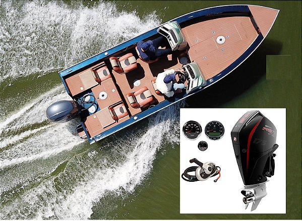 Conjunto Barco Levefort Marajó Matrix 19 Freestyle Special Series+ Mercury 175 HP 4T Pro XS V6 + Acessórios de montagem - Preço motor para PJ ou Produtor Rural