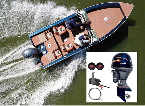 Conjunto Barco Levefort Marajó Matrix 19 Freestyle Special Series+ Yamaha 115 HP 4T VMAX + Acessórios de montagem - Preço motor para PJ ou Produtor Rural