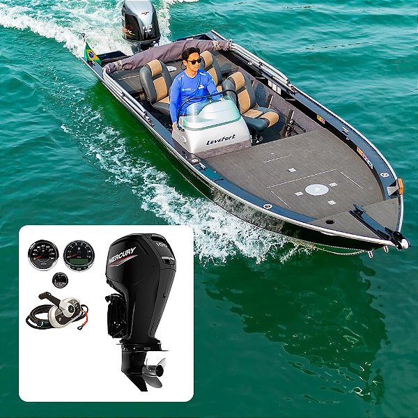 Conjunto Barco Levefort Marajó Master 19 Freestyle Special Series+ Mercury 100 HP 4T + Acessórios de montagem - Preço motor para PJ ou Produtor Rural