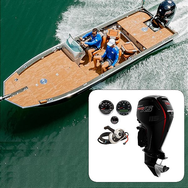 Barco Levefort Apolus Large Freestyle Special Series+ Mercury 115 HP 4T Pro XS+ Carreta Rodoviária+ Acessórios de montagem - Preço motor para PJ ou Produtor Rural