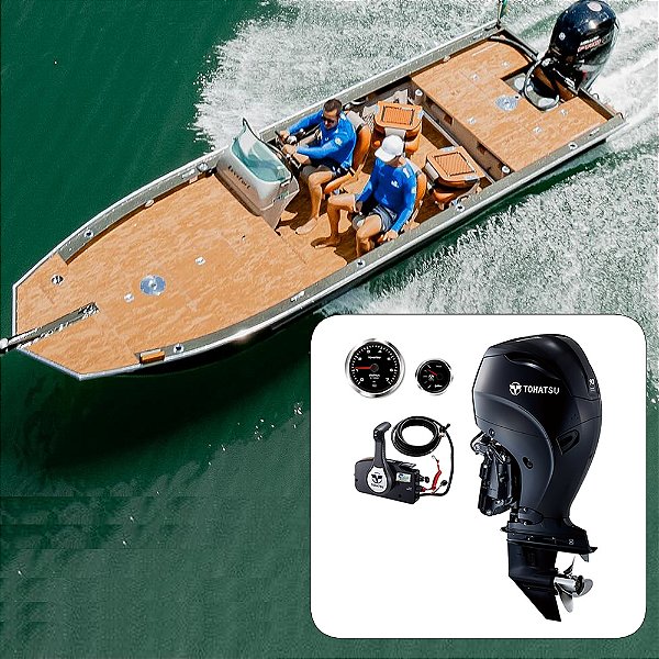 Barco Levefort Apolus Large Freestyle Special Series+ Tohatsu 90 HP 4T+ Carreta Rodoviária+ Acessórios de montagem