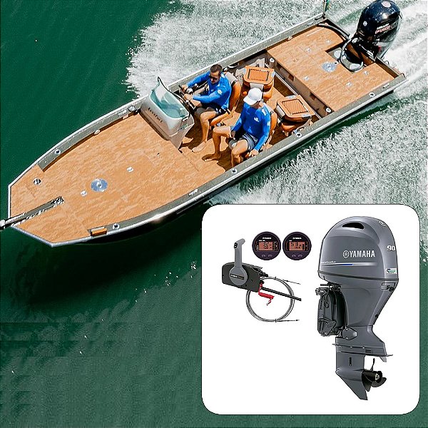 Barco Levefort Apolus Large Freestyle Special Series+ Yamaha 90 HP 4T+ Carreta Rodoviária+ Acessórios de montagem - Preço motor para PJ ou Produtor Rural