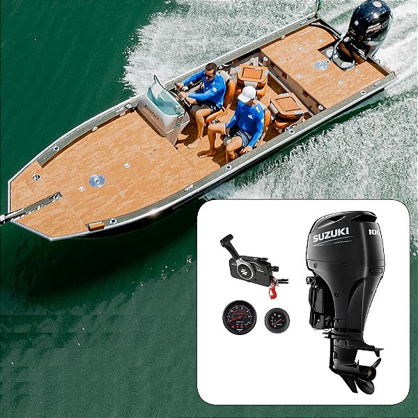 Barco Levefort Apolus Large Freestyle Special Series+ Suzuki 100 HP 4T+ Carreta Rodoviária+ Acessórios de montagem - Preço motor para PJ